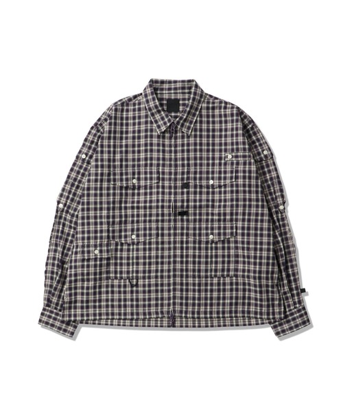 DAIWA PIER39(ダイワピア39)の「DAIWA PIER39 TECH ZIP ANGLER SHIRT L/S PLAIDS ダイワピア39 テックジップアングラーシャツL/Sプレイズ(シャツ/ブラウス・メンズ・レッド/パープル/ブラウン・LARGE/MEDIUM/SMALL)」の2枚目の写真