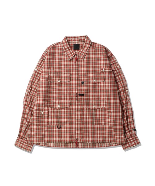 DAIWA PIER39(ダイワピア39)の「DAIWA PIER39 TECH ZIP ANGLER SHIRT L/S PLAIDS ダイワピア39 テックジップアングラーシャツL/Sプレイズ(シャツ/ブラウス・メンズ・レッド/パープル/ブラウン・LARGE/MEDIUM/SMALL)」の3枚目の写真
