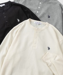 【80】【U.S. POLO ASSN./ユーエスポロアッスン】ヘンリーネック サーマル ロンT/ワッフル/長袖/アメカジ/ミリタリー/古着MIX/ユニセックス/レディース/メンズ