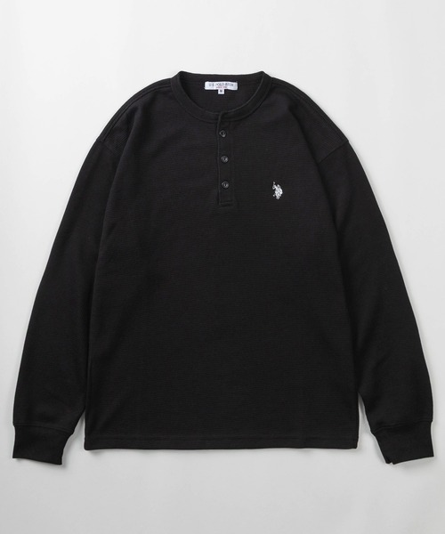U.S. POLO ASSN.（ユーエスポロアッスン）の「【80】【U.S. POLO ASSN./ユーエスポロアッスン】ヘンリーネック サーマル ロンT/ワッフル/長袖/アメカジ/ミリタリー/古着MIX/ユニセックス/レディース/メンズ（Tシャツ/カットソー・メンズ・ネイビー/グレー/ホワイト/ブラック・XL/L/M）」の9枚目の写真