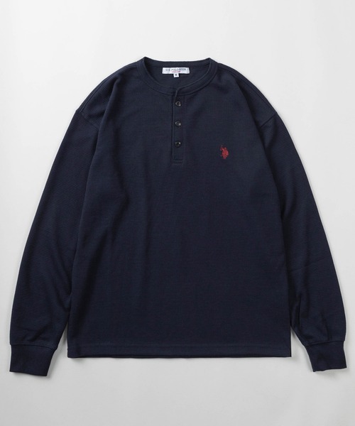 U.S. POLO ASSN.（ユーエスポロアッスン）の「【80】【U.S. POLO ASSN./ユーエスポロアッスン】ヘンリーネック サーマル ロンT/ワッフル/長袖/アメカジ/ミリタリー/古着MIX/ユニセックス/レディース/メンズ（Tシャツ/カットソー・メンズ・ネイビー/グレー/ホワイト/ブラック・XL/L/M）」の11枚目の写真