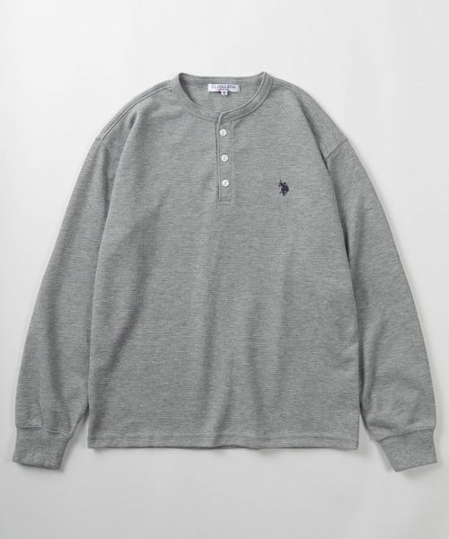 U.S. POLO ASSN.（ユーエスポロアッスン）の「【80】【U.S. POLO ASSN./ユーエスポロアッスン】ヘンリーネック サーマル ロンT/ワッフル/長袖/アメカジ/ミリタリー/古着MIX/ユニセックス/レディース/メンズ（Tシャツ/カットソー・メンズ・ネイビー/グレー/ホワイト/ブラック・XL/L/M）」の13枚目の写真