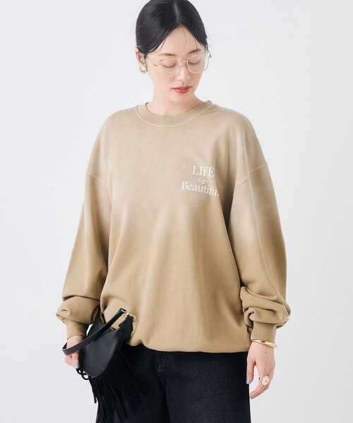 NOLLEY’S(ノーリーズ)の「【GULF COAST SPORTSWEAR/ガルフ コースト スポーツウェア】別注フォトプリントスウェット(スウェット・レディース・ネイビー/チャコールグレー/ベージュ・FREE)」の3枚目の写真