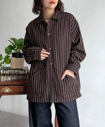 ウールライクストライプシャツ
