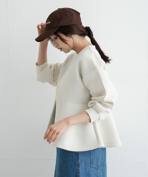 URBAN RESEARCH Sonny Label(アーバンリサーチサニーレーベル)の「『WEB限定』ダンボールペプラムブルゾン(ブルゾン・レディース・グレー/オフホワイト/ブラック・FREE)」の7枚目の写真