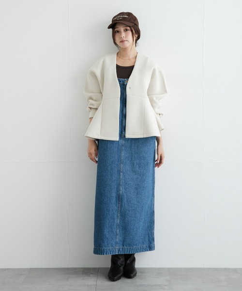 URBAN RESEARCH Sonny Label(アーバンリサーチサニーレーベル)の「『WEB限定』ダンボールペプラムブルゾン(ブルゾン・レディース・グレー/オフホワイト/ブラック・FREE)」の9枚目の写真