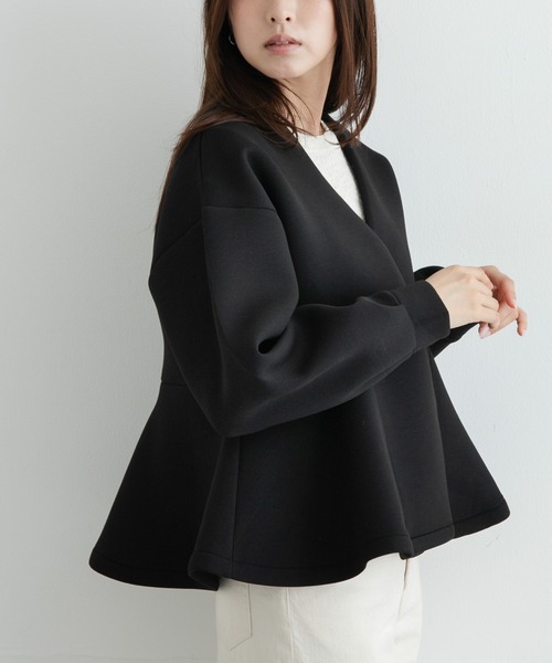 URBAN RESEARCH Sonny Label(アーバンリサーチサニーレーベル)の「『WEB限定』ダンボールペプラムブルゾン(ブルゾン・レディース・グレー/オフホワイト/ブラック・FREE)」の12枚目の写真