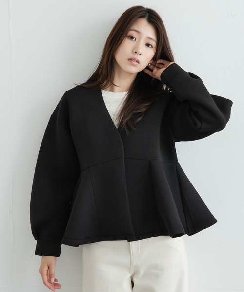 URBAN RESEARCH Sonny Label(アーバンリサーチサニーレーベル)の「『WEB限定』ダンボールペプラムブルゾン(ブルゾン・レディース・グレー/オフホワイト/ブラック・FREE)」の13枚目の写真