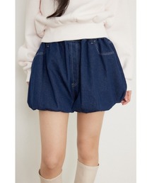 rienda | バルーンデニムショートパンツ 秋服(デニムパンツ)