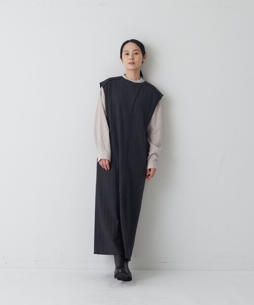 conges payes ADIEU TRISTESSE(コンジェ ペイエ アデュートリステス)の「コットンノースリーブワンピース(ワンピース・レディース・ブラウン系その他/ブラック系その他・38)」の4枚目の写真