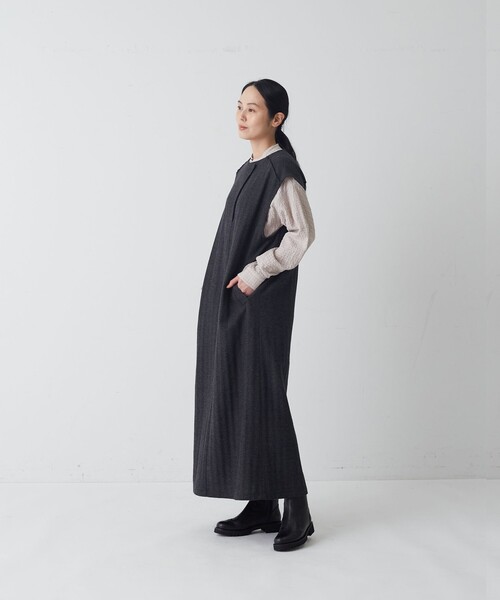 conges payes ADIEU TRISTESSE(コンジェ ペイエ アデュートリステス)の「コットンノースリーブワンピース(ワンピース・レディース・ブラウン系その他/ブラック系その他・38)」の5枚目の写真