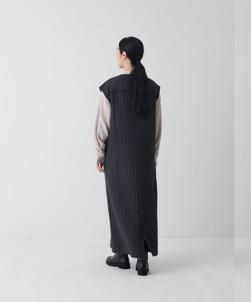 conges payes ADIEU TRISTESSE(コンジェ ペイエ アデュートリステス)の「コットンノースリーブワンピース(ワンピース・レディース・ブラウン系その他/ブラック系その他・38)」の6枚目の写真