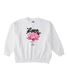 NOBOUND(ノーバウンド) トレーナー スウェット 裏毛 蓮 花 フラワー柄 プリント ビッグシルエット メンズ レディース ユニセックス