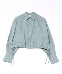 VANSアパレル(WJ) ヴァンズ W DRAWSTRING CHECK SHIRT ロングスリーブ 126K3071101 ABC-MART限定 SAX