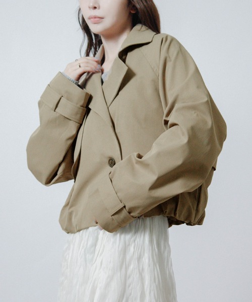 Social GIRL(ソーシャルガール)の「ショート丈 バルーン トレンチコート ショートコート(トレンチコート・レディース・ベージュ/カーキ/ブラック・M)」の7枚目の写真
