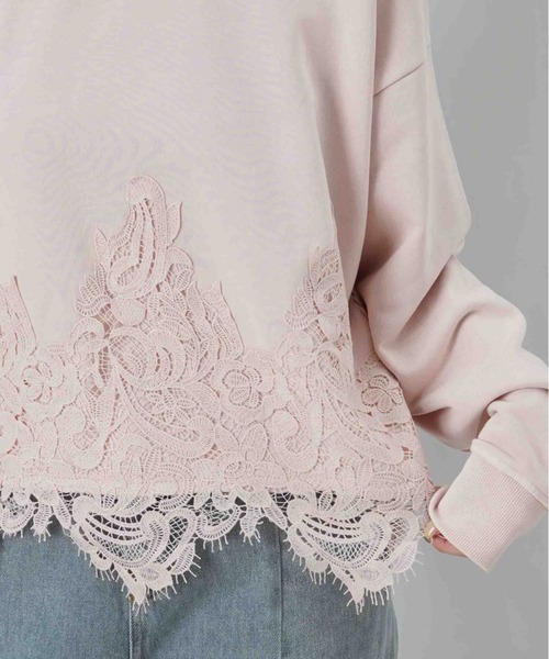 LUCA/LADY LUCK LUCA(ルカ/レディラックルカ)の「LC/LLL 裏毛レースドッキングピグメントプルオーバー(Tシャツ/カットソー・レディース・ピンク/チャコールグレー/オフホワイト・FREE)」の16枚目の写真
