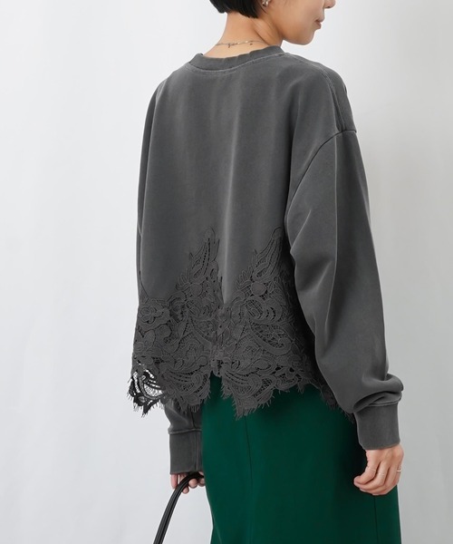 LUCA/LADY LUCK LUCA(ルカ/レディラックルカ)の「LC/LLL 裏毛レースドッキングピグメントプルオーバー(Tシャツ/カットソー・レディース・ピンク/チャコールグレー/オフホワイト・FREE)」の21枚目の写真