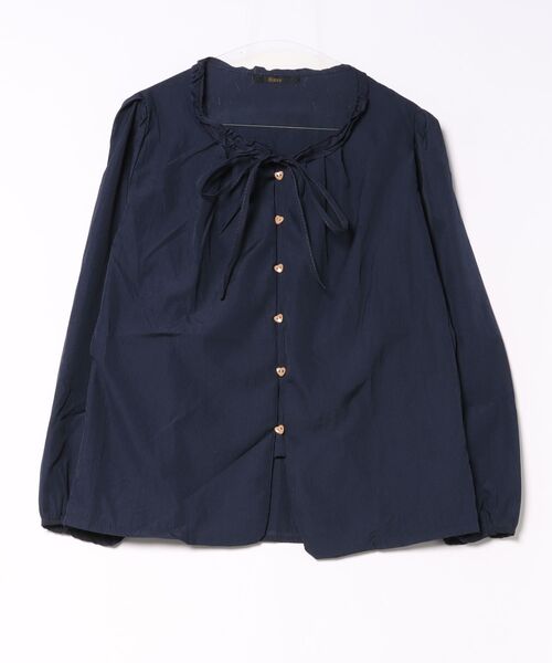 Ritzy(リッツィー)の「紐リボン付・ハートボタン長袖シャツブラウス(シャツ/ブラウス・レディース・バーガンディー/ネイビー・LARGE/MEDIUM)」の12枚目の写真