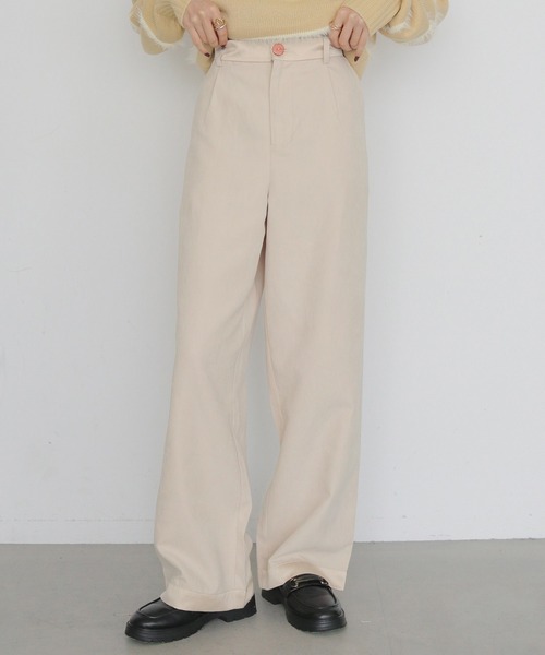 CLEIO(クレイオ)の「【CLEIO】スウェードライクストレートパンツ SUEDE LIKE STRAIGHT PANTS(その他パンツ・レディース・ライトベージュ/テラコッタ/アッシュブラウン・38/36)」の1枚目の写真