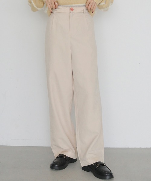 CLEIO(クレイオ)の「【CLEIO】スウェードライクストレートパンツ SUEDE LIKE STRAIGHT PANTS(その他パンツ・レディース・ライトベージュ/テラコッタ/アッシュブラウン・38/36)」の4枚目の写真
