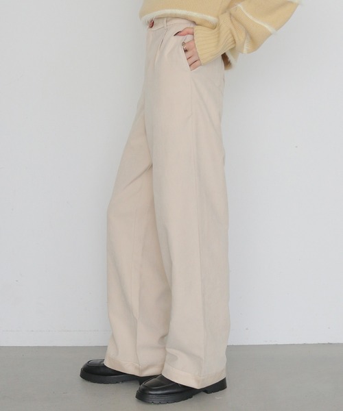 CLEIO(クレイオ)の「【CLEIO】スウェードライクストレートパンツ SUEDE LIKE STRAIGHT PANTS(その他パンツ・レディース・ライトベージュ/テラコッタ/アッシュブラウン・38/36)」の6枚目の写真