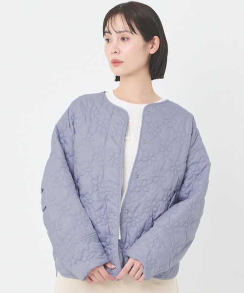 petit main LIEN(プティマインリアン)の「【リンク/撥水加工】キルティングジャケット(ブルゾン・レディース・ブラック/アイボリー/ブルーグリーン・F)」の3枚目の写真