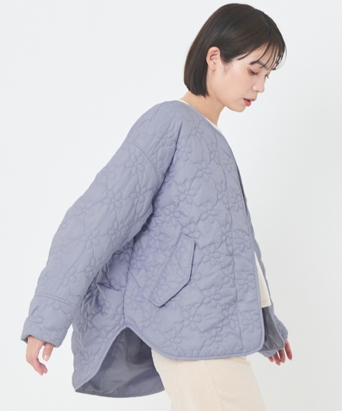 petit main LIEN(プティマインリアン)の「【リンク/撥水加工】キルティングジャケット(ブルゾン・レディース・ブラック/アイボリー/ブルーグリーン・F)」の4枚目の写真