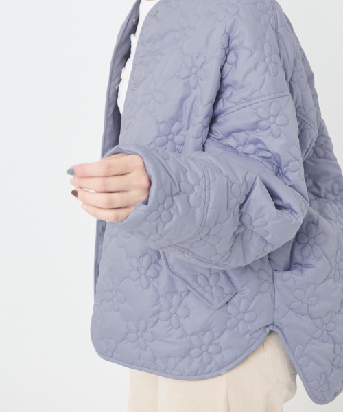 petit main LIEN(プティマインリアン)の「【リンク/撥水加工】キルティングジャケット(ブルゾン・レディース・ブラック/アイボリー/ブルーグリーン・F)」の5枚目の写真