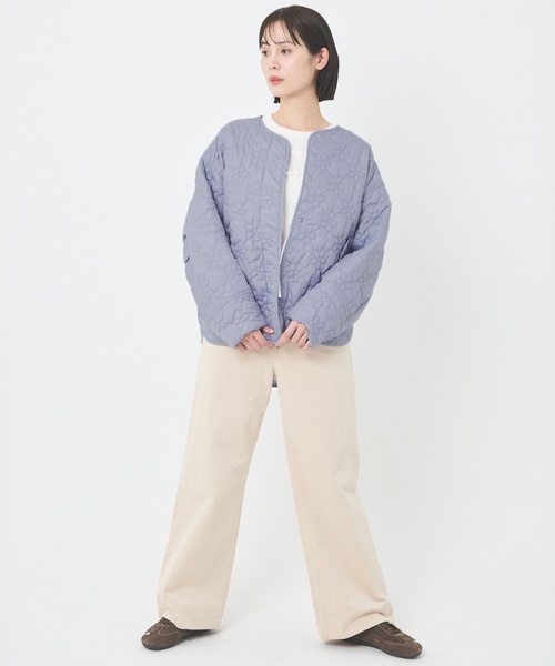 petit main LIEN(プティマインリアン)の「【リンク/撥水加工】キルティングジャケット(ブルゾン・レディース・ブラック/アイボリー/ブルーグリーン・F)」の7枚目の写真