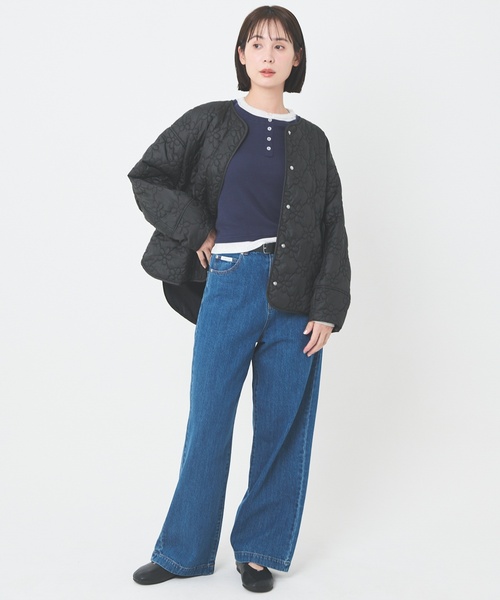 petit main LIEN(プティマインリアン)の「【リンク/撥水加工】キルティングジャケット(ブルゾン・レディース・ブラック/アイボリー/ブルーグリーン・F)」の12枚目の写真