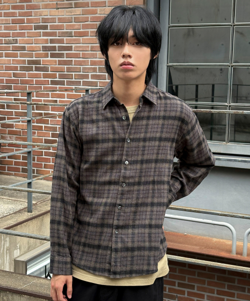 SIGNATURE（シグネチャ）の「ヴィンテージチェックシャツ[チャコール]（シャツ/ブラウス・レディース・その他・MEDIUM/LARGE）」の2枚目の写真