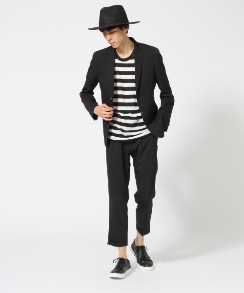 HARE（ハレ）の「リネンボーダーカットソー(HARE)（Tシャツ/カットソー・メンズ・ベージュ/グレー/オフホワイト・SMALL/MEDIUM）」の10枚目の写真