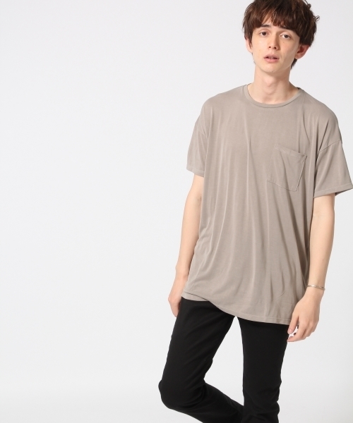 HARE（ハレ）の「モダールクルーネックカットソー(HARE)（Tシャツ/カットソー・メンズ・ベージュ/ブラック/オフホワイト・SMALL/LARGE/MEDIUM）」の3枚目の写真