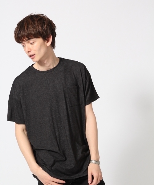 HARE（ハレ）の「モダールクルーネックカットソー(HARE)（Tシャツ/カットソー・メンズ・ベージュ/ブラック/オフホワイト・SMALL/LARGE/MEDIUM）」の2枚目の写真