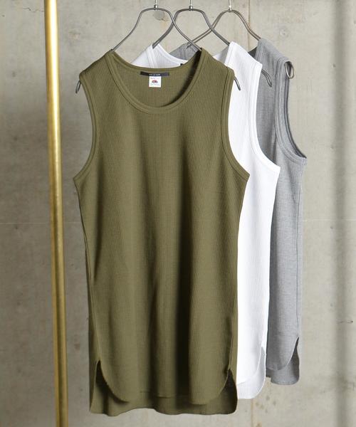 SHIPS GENERAL SUPPLY(シップスジェネラルサプライ)の「SHIPS JET BLUE: FRUIT OF THE LOOM ロングタンクトップ■(タンクトップ・メンズ・グレー/ホワイト/オリーブ/ブラック・LARGE/MEDIUM)」の4枚目の写真