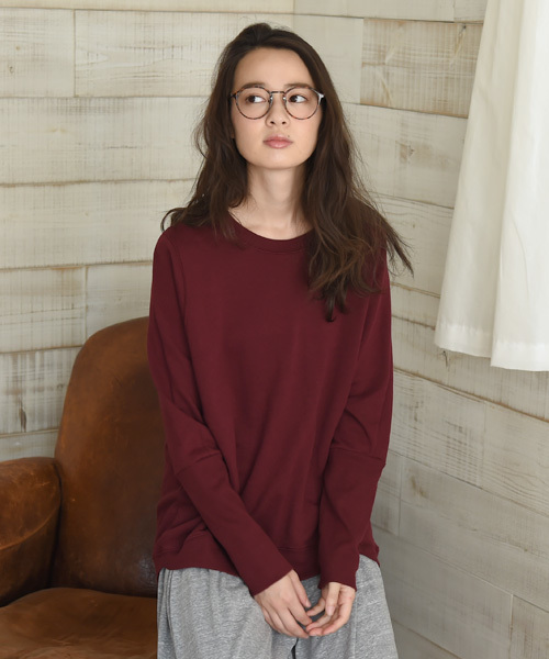 folklore（フォルクローレ）の「裏毛ドルマンプルオーバー/トップス（スウェット・レディース・グレー/ホワイト系その他/ボルドー/グリーン系その他/ネイビー/ブルー系その他・MEDIUM）」の6枚目の写真