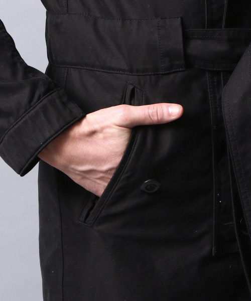 5351 POUR LES HOMMES（ゴーサンゴーイチプールオム）の「ピーチモールスキンモッズコート（ステンカラーコート・メンズ・カーキ/ブラック・3/2）」の3枚目の写真