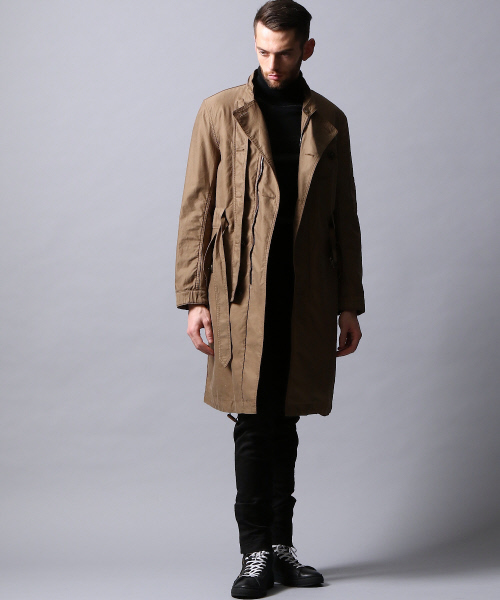 5351 POUR LES HOMMES（ゴーサンゴーイチプールオム）の「ピーチモールスキンモッズコート（ステンカラーコート・メンズ・カーキ/ブラック・3/2）」の12枚目の写真
