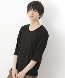 MONO-MART | ツインロールネック Uネックカットソー T/C(3/4スリーブ)(Tシャツ/カットソー)