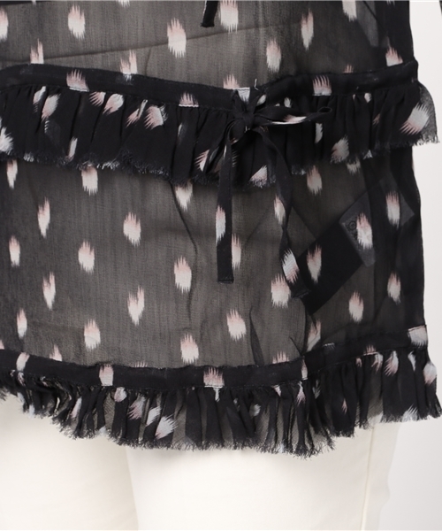 ALLSAINTS（オールセインツ）の「【本日セール終了】DEIRDRE RUFFLE SHIRT（シャツ/ブラウス・レディース・ブラック/ピンク・LARGE/SMALL/X-SMALL/MEDIUM）」の10枚目の写真