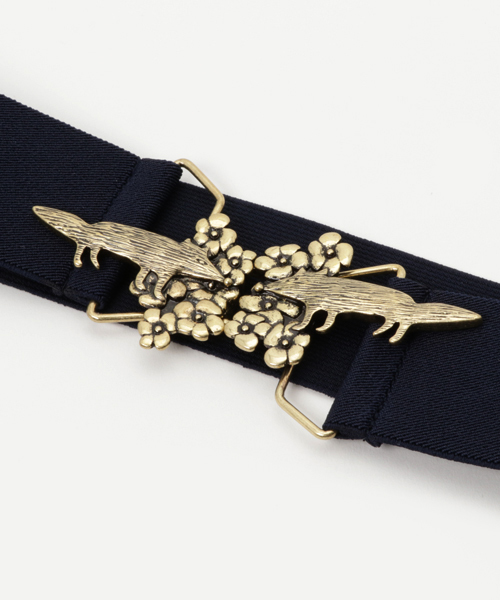 Ne-net（ネネット）の「(S)はなときつねのゴムベルト（ベルト・レディース・ネイビー・フリー）」の2枚目の写真