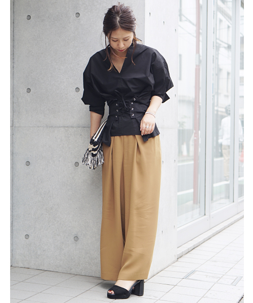 laboratory work（ラボラトリーワーク）の「＜一枚でサマになる！＞レースアップシャツ（シャツ/ブラウス・レディース・サックスブルー/オフホワイト/ブラック・MEDIUM）」の17枚目の写真