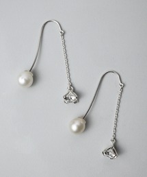 2Pset パールキャッチチェーンピアス