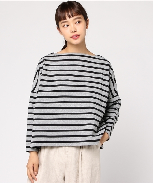 Traditional Weatherwear(トラディショナルウェザーウェア)の「BMB(ビッグマリン ボートネック シャツ)(Tシャツ/カットソー・レディース・ブラック×ホワイト/ベージュ系その他/ホワイト×ブラック/ブラック×グレー/グリーン系その他/グレー系その他/ブラウン系その他・SMALL)」の4枚目の写真