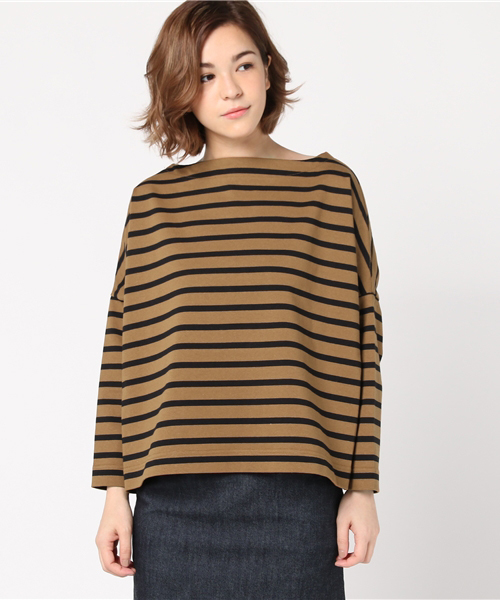 Traditional Weatherwear(トラディショナルウェザーウェア)の「BMB(ビッグマリン ボートネック シャツ)(Tシャツ/カットソー・レディース・ブラック×ホワイト/ベージュ系その他/ホワイト×ブラック/ブラック×グレー/グリーン系その他/グレー系その他/ブラウン系その他・SMALL)」の5枚目の写真