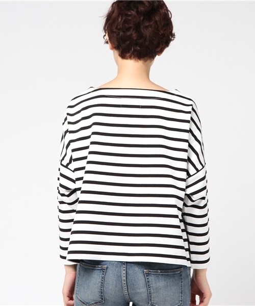 Traditional Weatherwear(トラディショナルウェザーウェア)の「BMB(ビッグマリン ボートネック シャツ)(Tシャツ/カットソー・レディース・ブラック×ホワイト/ベージュ系その他/ホワイト×ブラック/ブラック×グレー/グリーン系その他/グレー系その他/ブラウン系その他・SMALL)」の10枚目の写真