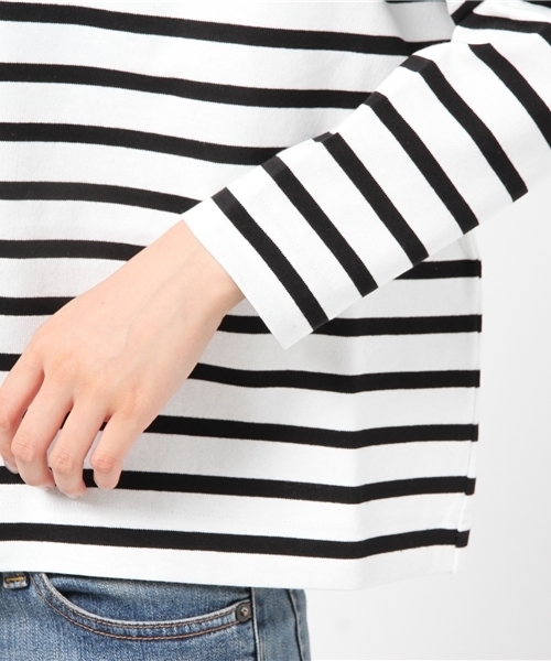 Traditional Weatherwear(トラディショナルウェザーウェア)の「BMB(ビッグマリン ボートネック シャツ)(Tシャツ/カットソー・レディース・ブラック×ホワイト/ベージュ系その他/ホワイト×ブラック/ブラック×グレー/グリーン系その他/グレー系その他/ブラウン系その他・SMALL)」の12枚目の写真