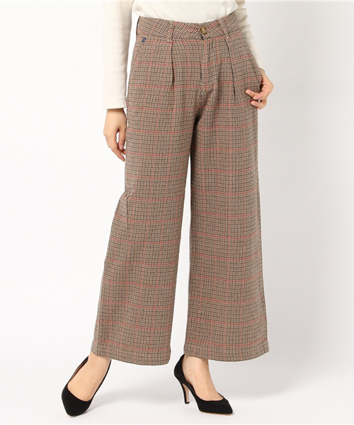 AMERICAN HOLIC（アメリカンホリック）の「P コットン起毛ワイドパンツ（その他パンツ・レディース・ハウンドトゥース/チェック/グリーン系その他/その他・S/L/M）」の4枚目の写真