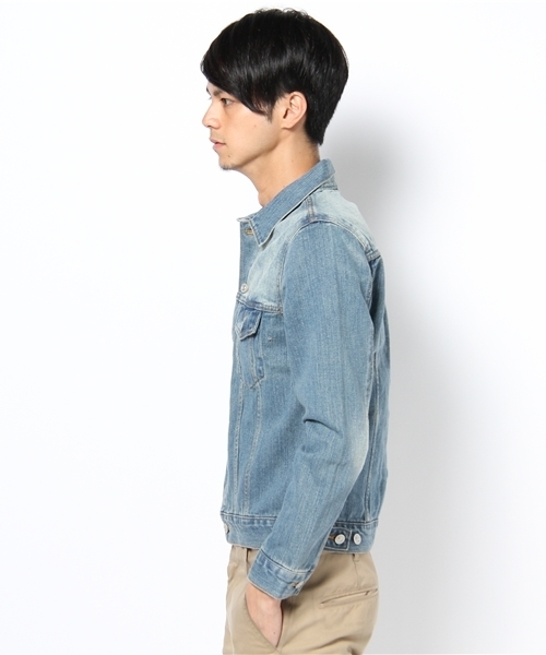 WEGO（ウィゴー）の「ベーシックデニムGジャン（デニムジャケット・メンズ・インディゴブルー/ダークインディゴブルー/ライトインディゴブルー・MEDIUM/LARGE/X-LARGE）」の4枚目の写真