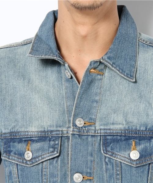 WEGO（ウィゴー）の「ベーシックデニムGジャン（デニムジャケット・メンズ・インディゴブルー/ダークインディゴブルー/ライトインディゴブルー・MEDIUM/LARGE/X-LARGE）」の6枚目の写真